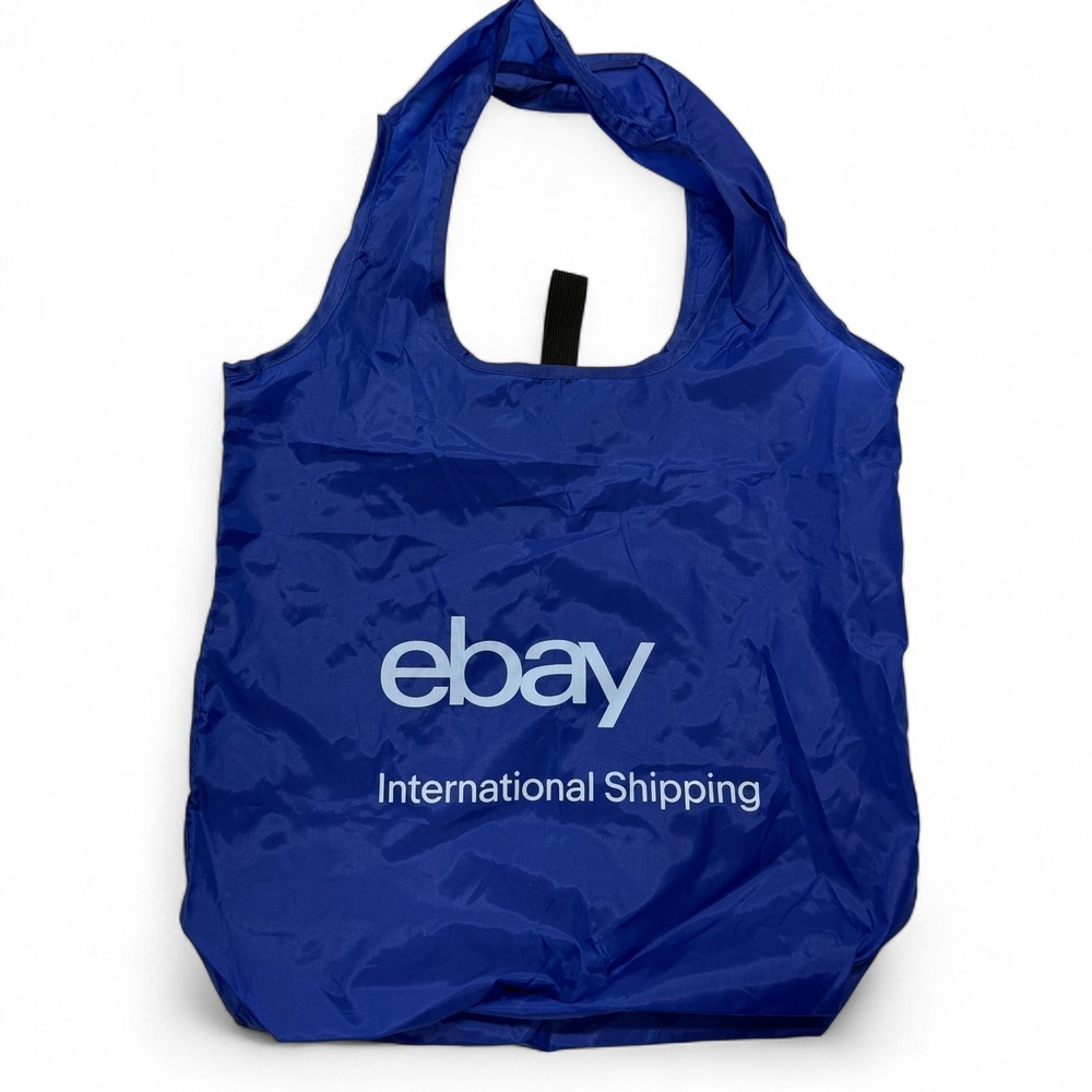 eBay International Shipping Reusable Shopping Bag Blue Foldable Tote‎ Swag